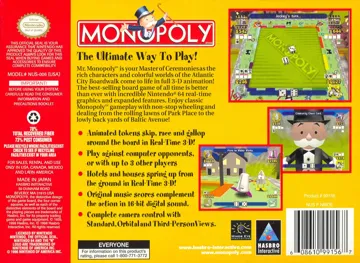 Monopoly (USA) box cover back